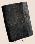 Black fabric A6/A5 Trifold Leather Journal Cover