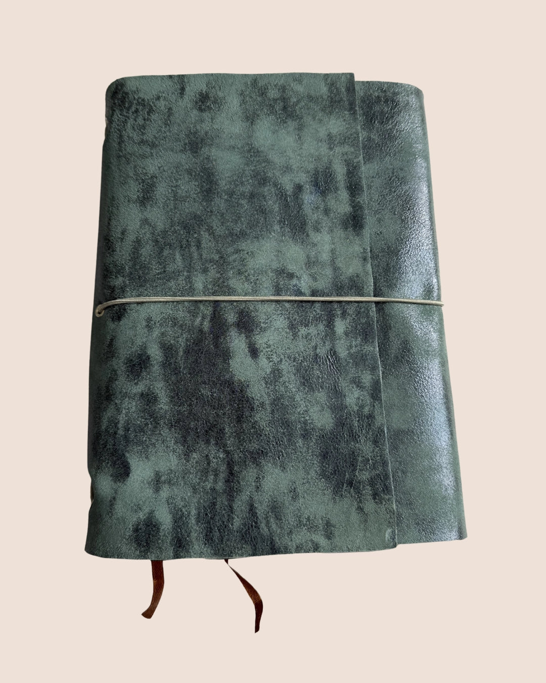 Upcycled Metallic Blue A5 Trifold Leather Journal Cover