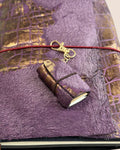 Upcycled Purple Horse Fur Mini Keychain Notebook