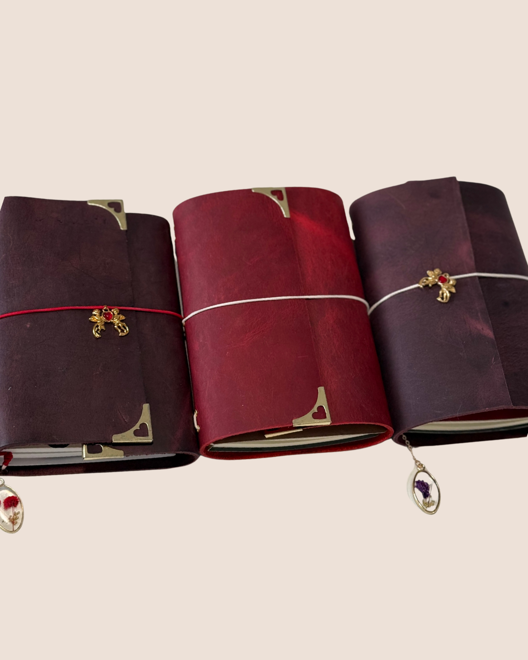 Cowhide Leather A6 Trifold Refillable Journal Cover