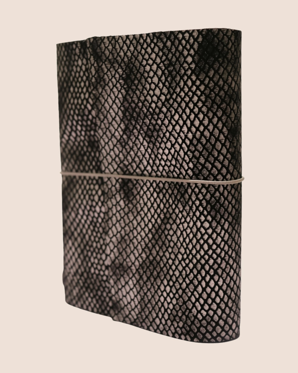 Grey Black A5, A6, A7, Trifold Snakeskin Leather Journal Cover