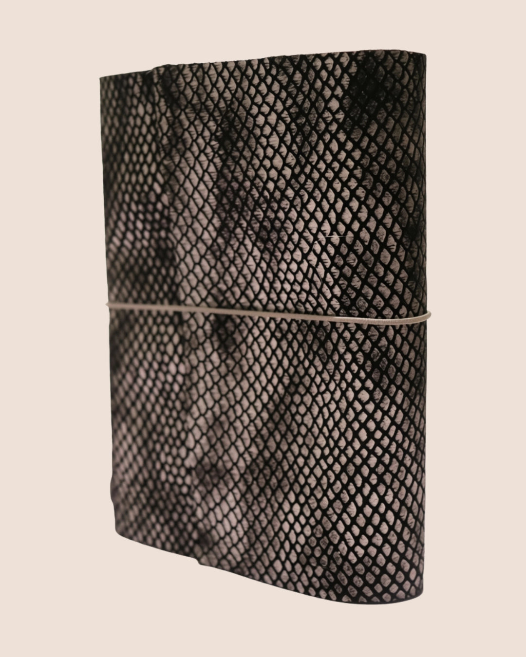 Grey Black A5, A6, A7, Trifold Snakeskin Leather Journal Cover
