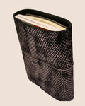 Grey Black A5, A6, A7, Trifold Snakeskin Leather Journal Cover