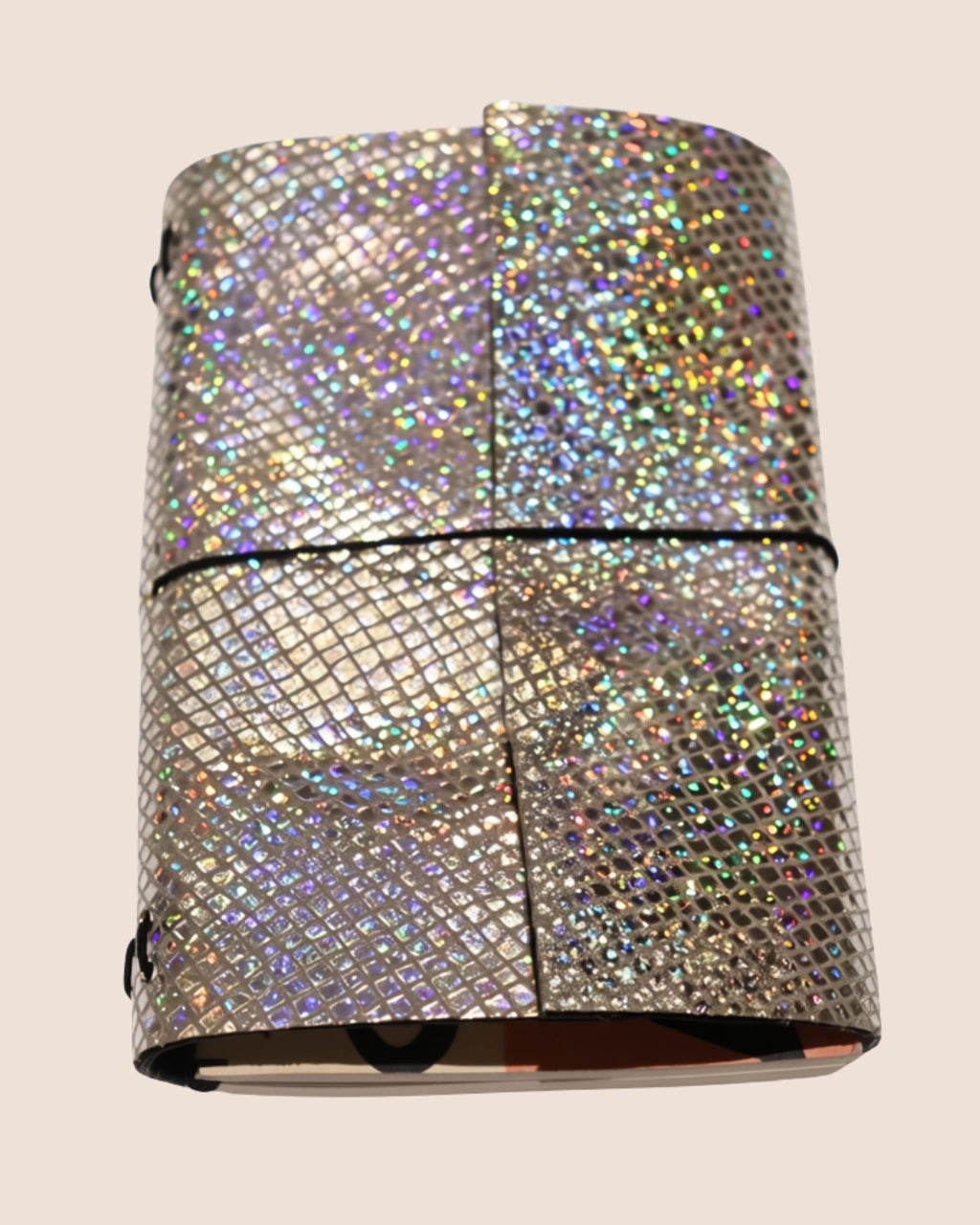 Disco silver A6 journal cover