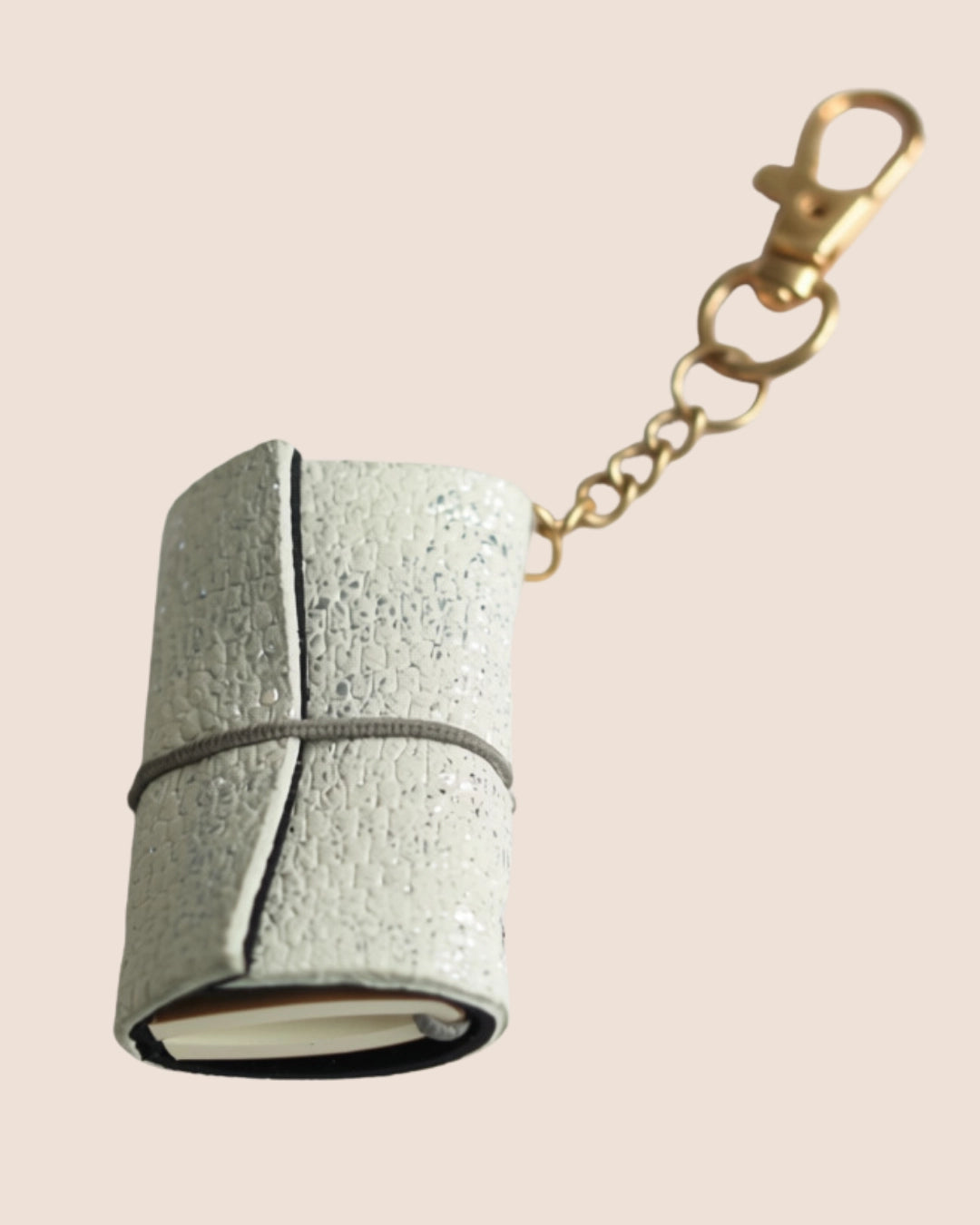 While/Silver Mini Keychain Notebook
