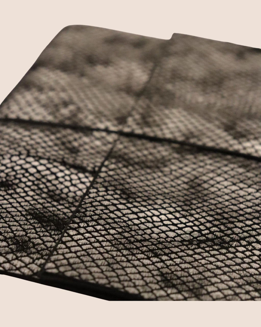 Grey Black A5, A6, A7, Trifold Snakeskin Leather Journal Cover