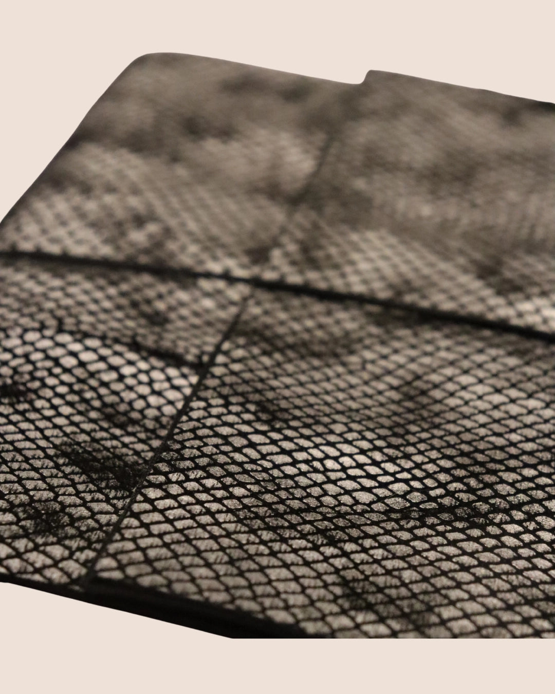 Grey Black A5, A6, A7, Trifold Snakeskin Leather Journal Cover
