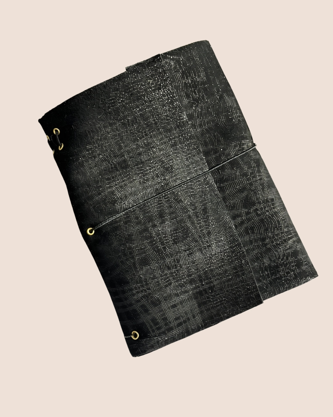 Black fabric A6/A5 Trifold Leather Journal Cover