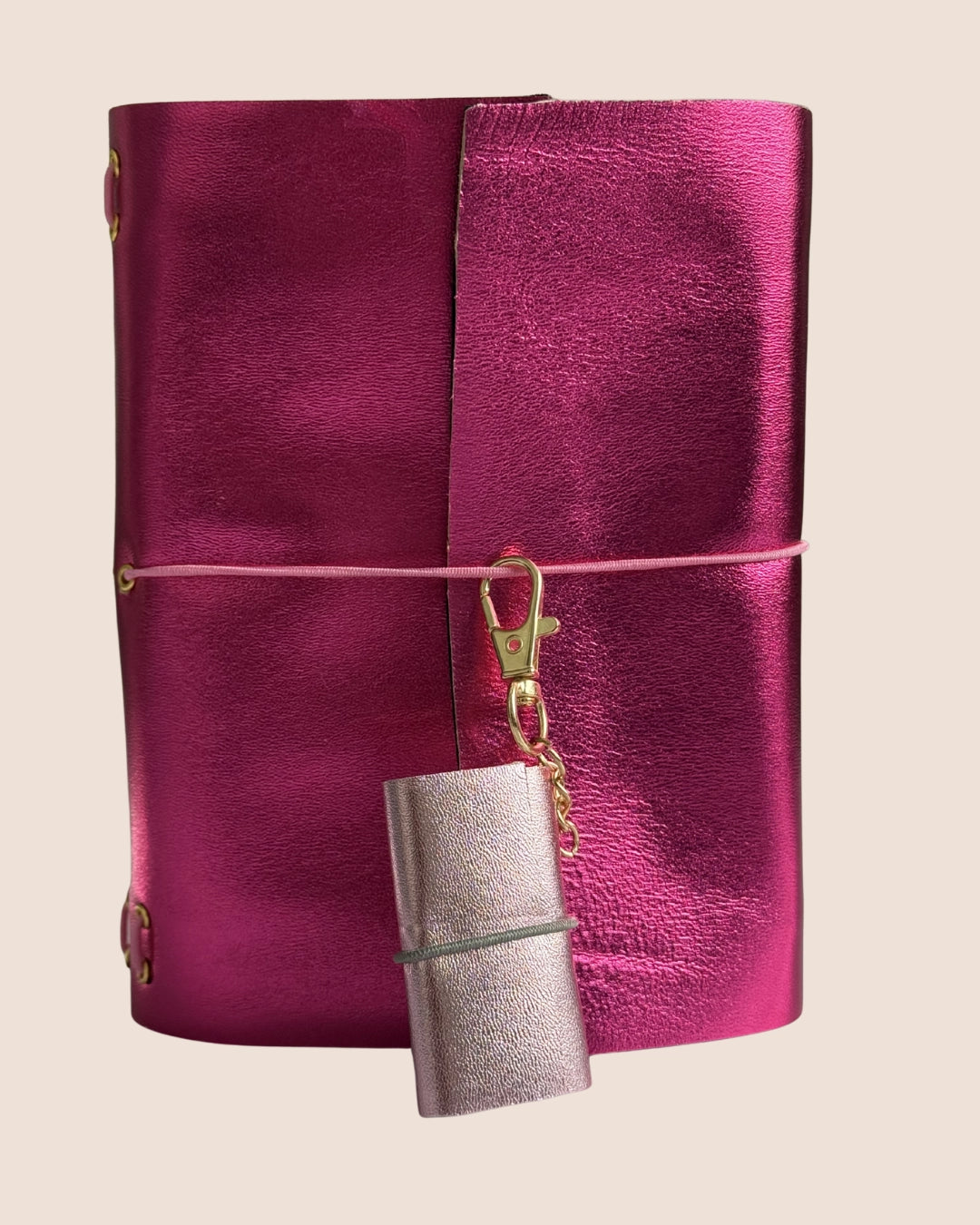 Upcycled Pink Mini Keychain Notebook