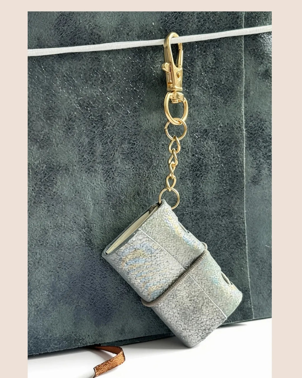 Silver Blue Mini Keychain Notebook