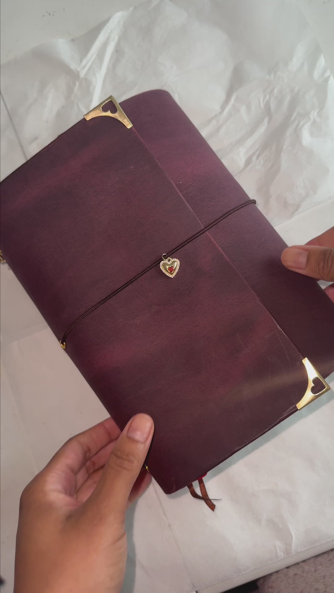 Cowhide Leather A5 trifold notebook journal cover
